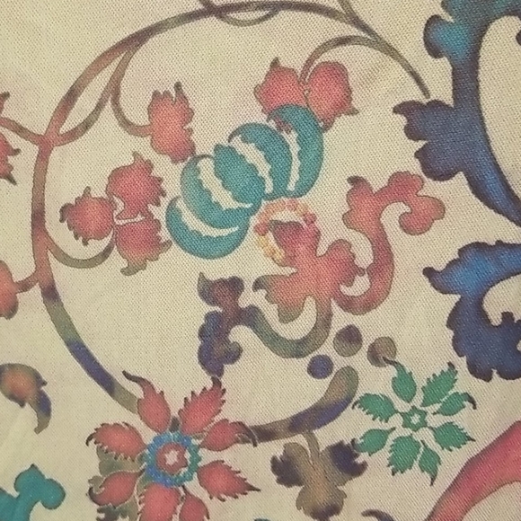 💕LOVE AMOUR💕 Mesh 3/4 Length Print Vneck Top - Picture 4 of 6